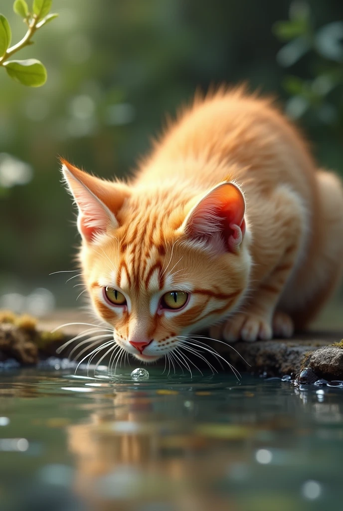 Cat drinking water