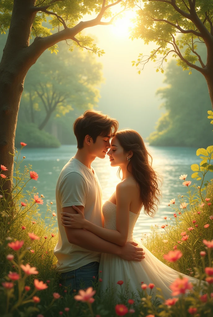 Beautiful girl and boy for beautiful nature in love