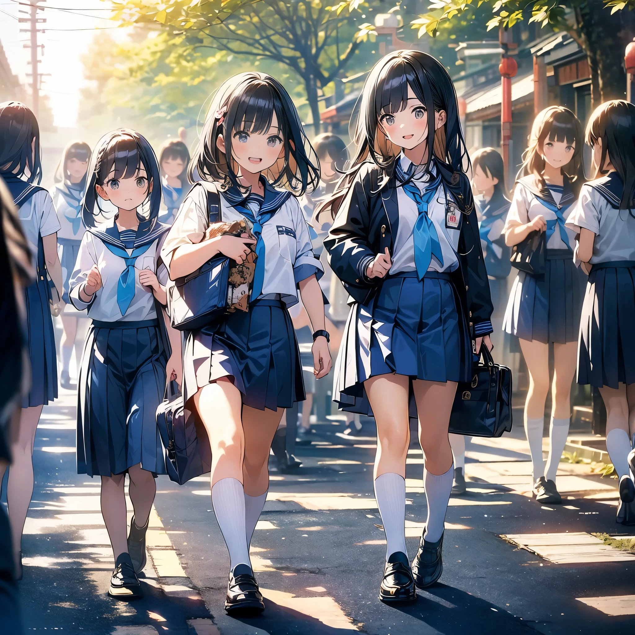 nswf Japanese:1.3,(masterpiece: 1.2, Highest quality, masterpiece, Clearer images,4K), (Bright colors), ((Take clear photos even from a distance)), (Multiple Girls), (Harem), (School classmates), (((All school uniforms have the same design))), (((Everyone is wearing the same dark blue skirt))), ((1)), ((prostitution婦)), (prostitution宿), (cute Japanese((6 Girls))), (((infant'face))), ((Group shot)), (Group selfie), ((I can see your butt from your thighs))、 (Head to toe full body view), front, frontやや下からの構図, Symmetric, A tall girl with number 1 on her back, alone, (Head to toe),Wide-angle, Soft Light, ((((Laugh with your mouth wide open)))), (Normal size breasts), ((prostitution)), (Lure), ((Audiences love it)), (((A lot of hearts are flying))), landscape、((((Spread your legs:1.5)))、((Female masturbation:1.8))、((Grab your chest:1.3)),(((Good lift:1.4)))、(((Show me something good:1.5)))、(Skirt Lift:1.3) 、One eye closed、Push out'''between legs、((Young people))、((((Knee-length white loose socks))))、(((classroom)))、(((sitting on desk)))