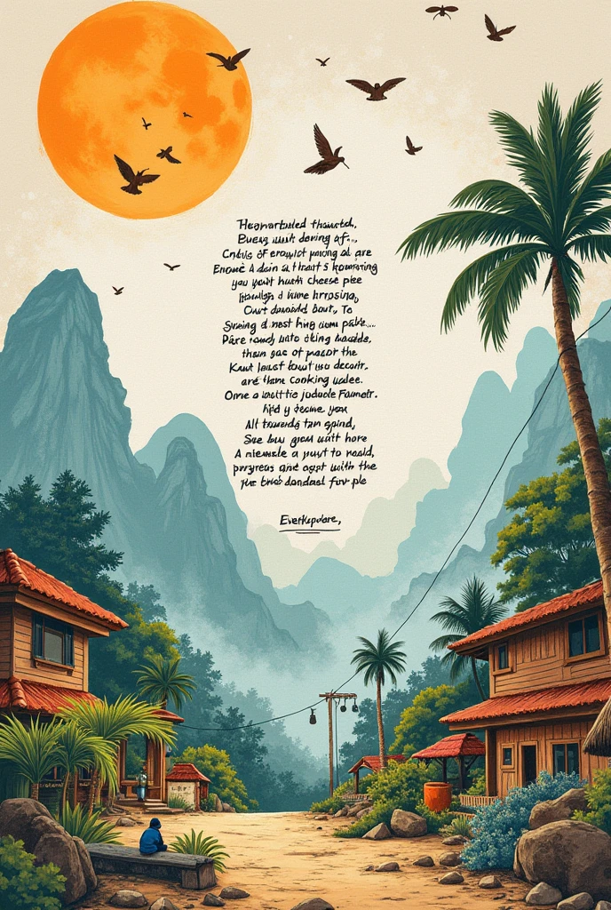 , Guidelines:

1. Through drawing illustrate the things that best describe regions (BARMM).

2. You can choose a subject for your drawing from the region's famous infrastructure and artworks.

3. Since it is an integrative art you will make an original poem pertaining to the artwork in your drawing.

4. Make your drawing as the background of your poem.

5. NOTE: Poem must be handwritten

6. Draft writing of your poem will be done and this will serve also as your small task. This is to ensure originality of your poem.

7. You can do a free verse poem or with a rhyme scheme.

8. The poem must contain 3 stanzas with 4 lines each