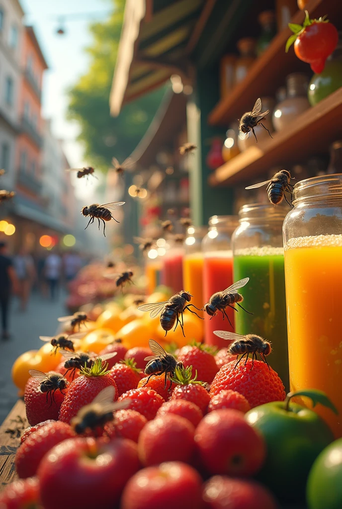 Flies at the juice shop