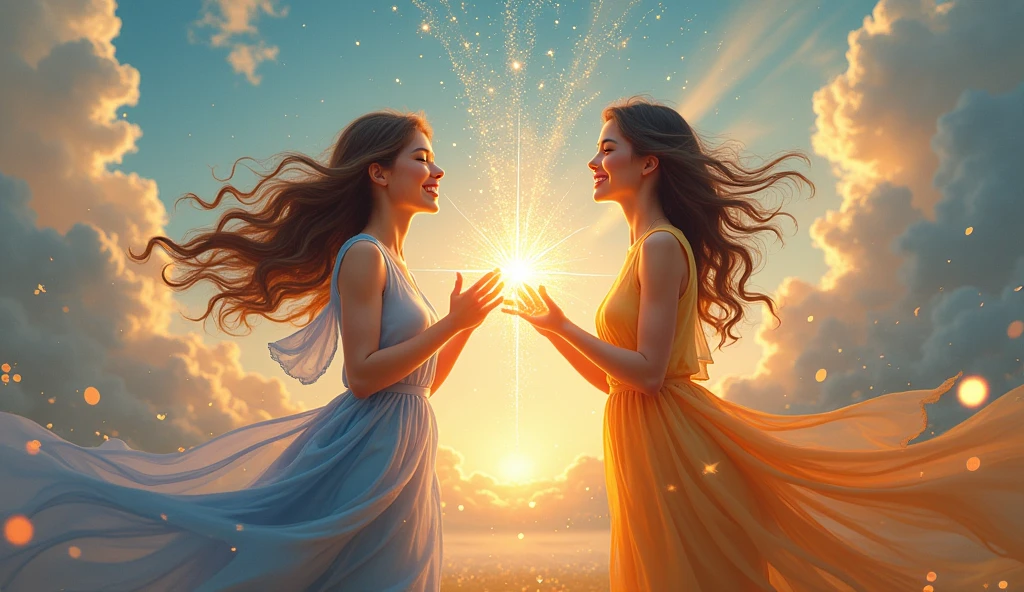 A birthday greeting for two sisters who are turning 42. 2 girls must appear and have a magic touch.
