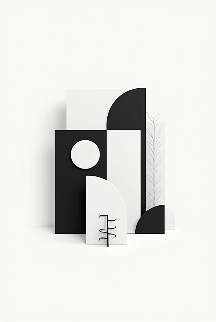 Create a composition of uniform shapes black and white hard