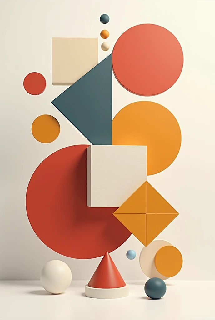 Create a composition of uniform shapes like square, circle, equilateral triangle , etc