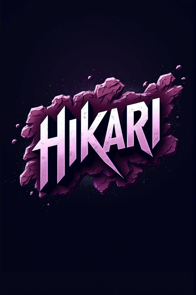 Hikari logo in rock metal style purple color palette