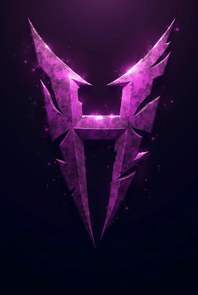 Hikari logo in rock metal style purple color palette Burnt digital art