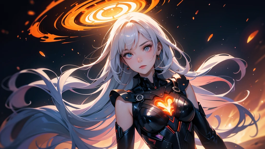 beautiful woman, angelical, in a fourth dimension, out of the Matrix, inimaginavel, seamless, powerful, emanating magma, floating obsidian, (4K), uhd, ultra detaild