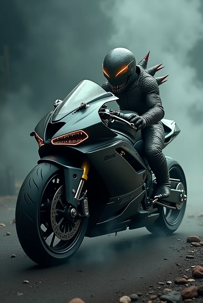Bullet moterbike in monster costume
