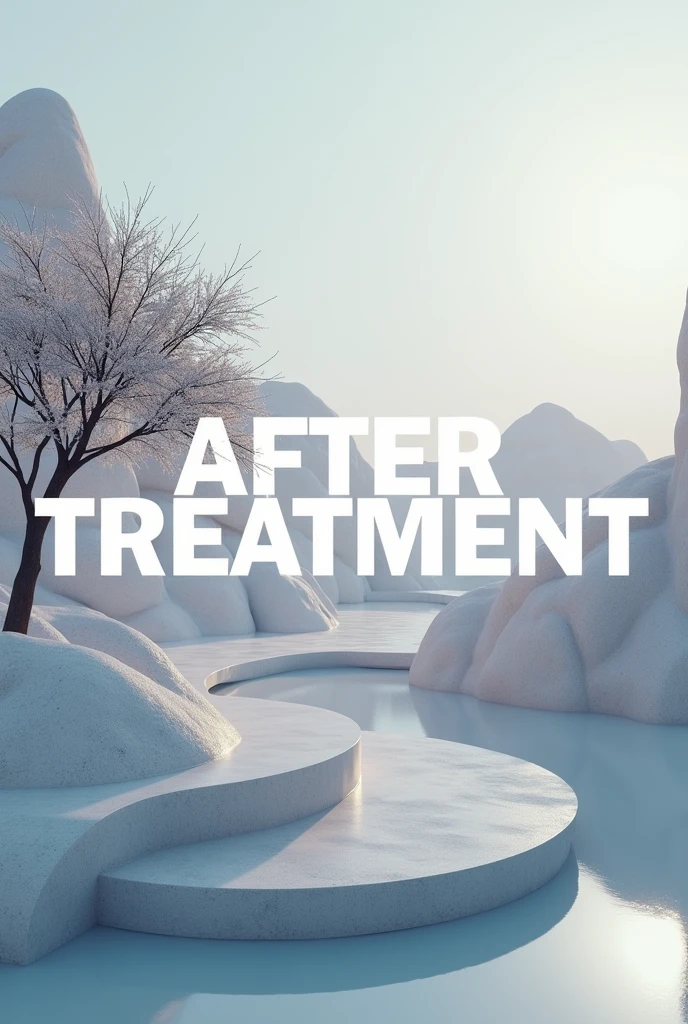 On an aesthetic image, write 'AFTER TREATMENT' in bold