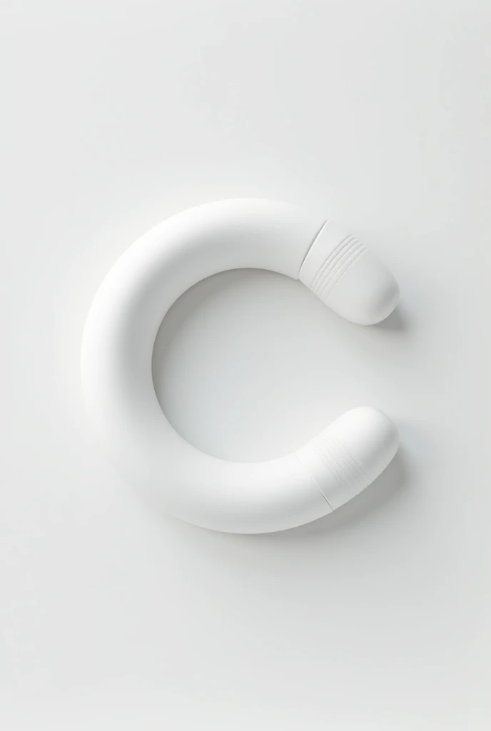 Make a 3d headphone form letter C color white