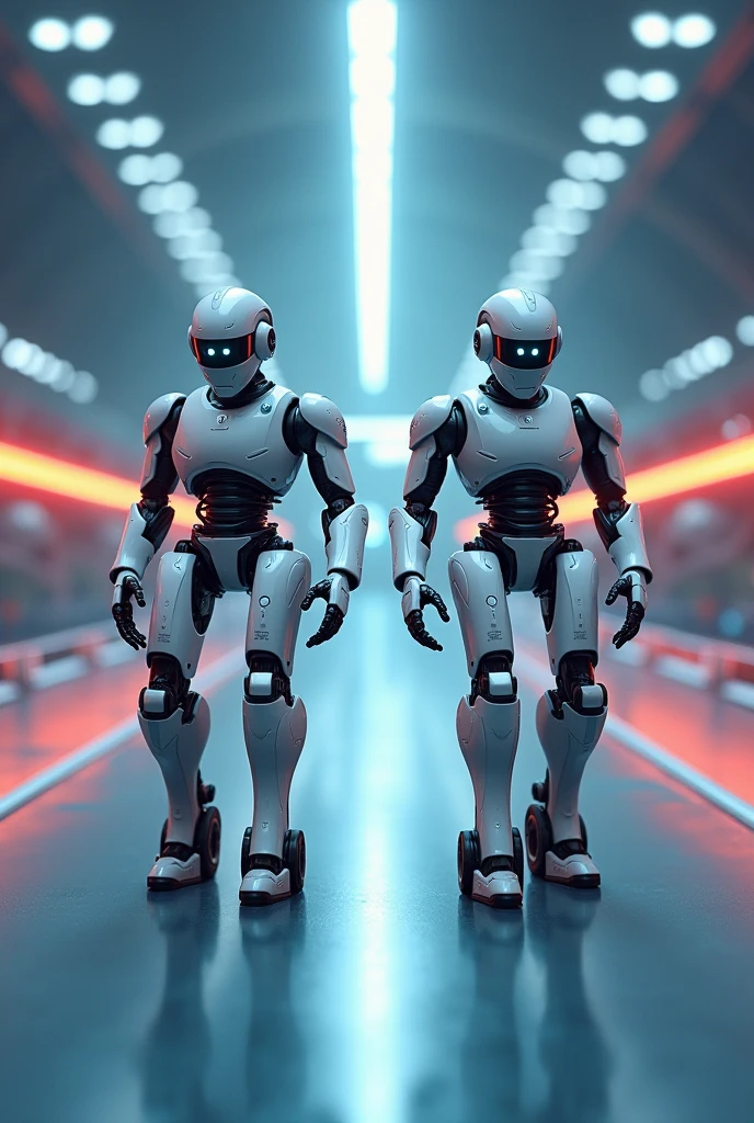 Ces 2 robot se mette sur la ligne de course