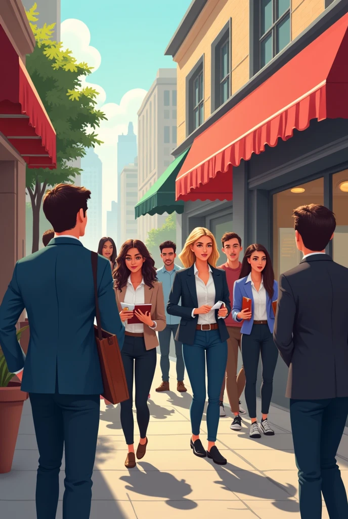 Picture of students asking for interviews at restaurants