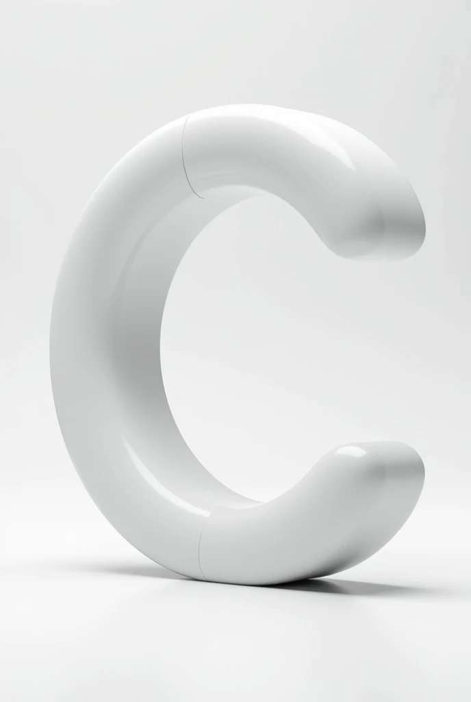 Make a 3d headphone form letter C color white