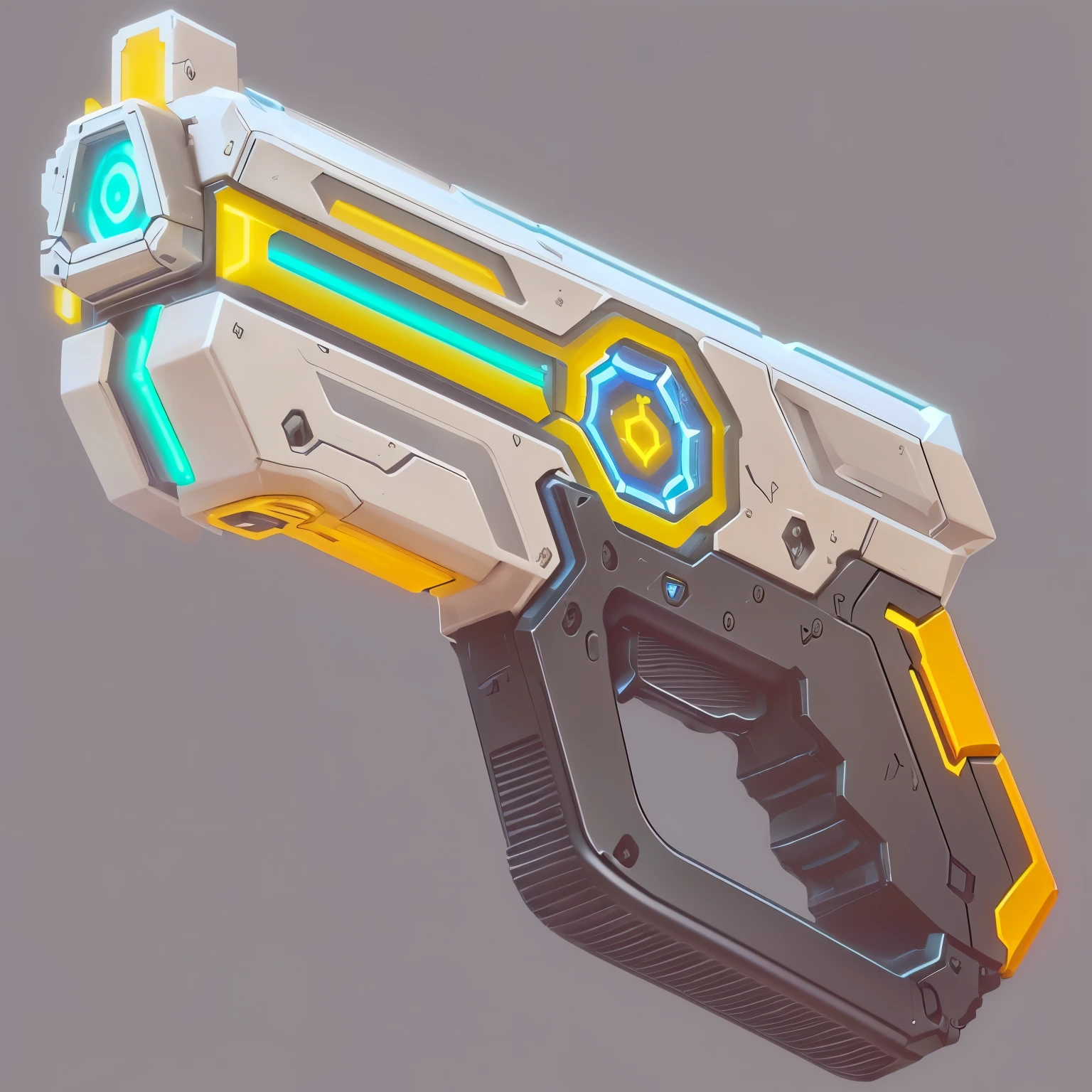 Overwatch，Close-up of a gun with and black handle, Weapon Design, Weapons of the future shotgun, Gauss Rifle, Laser Rifle, a Laser Rifle, futuristic gun, Sci-fi weapons, Pulse Rifle, Futuristic pistol, Weapons of the future, Realistic design, Weapon concept art, Energy Rifle, Laser gun, Laser Rifles, Futuristic Assault Rifle, Weapon Concept Art, Plasma Gun