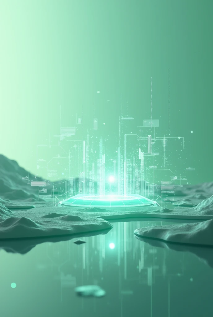 A representation of emerging technologies like blockchain, AI, IoT using light green for background