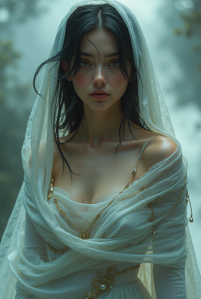 woman、Wrap a cloth around your chest