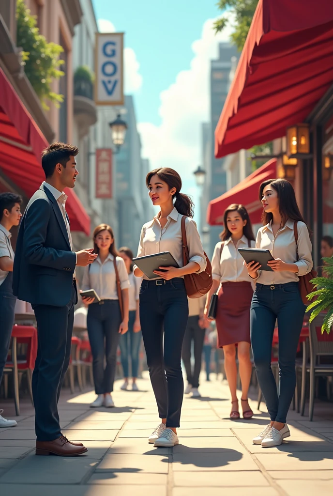 Picture of students asking for interviews at restaurants