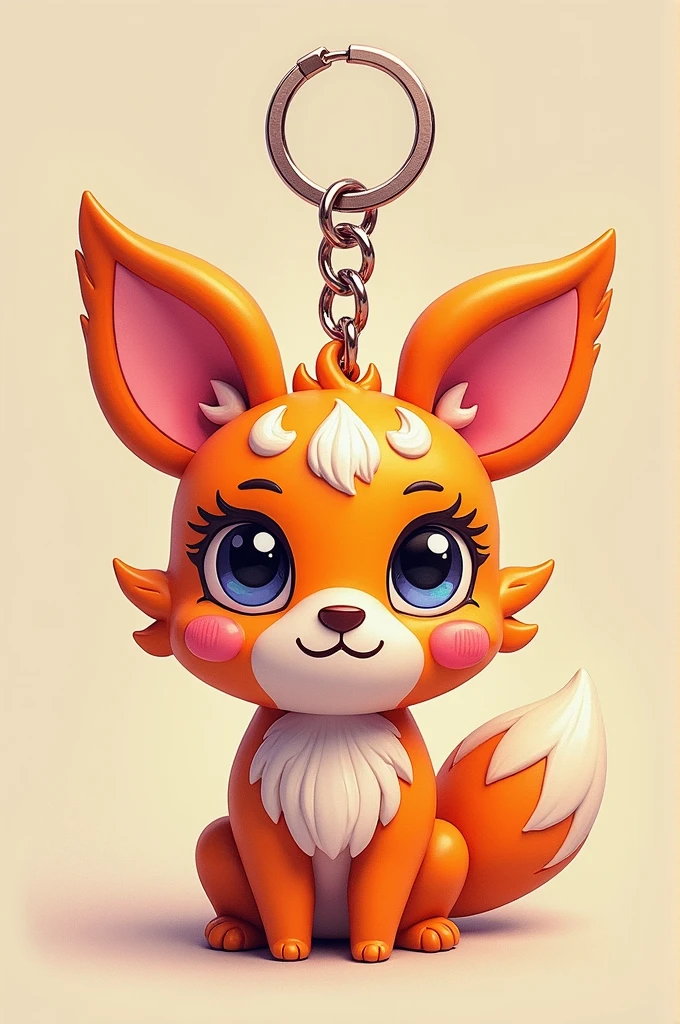 Make a manga-style keychain of a kawaii alebrije