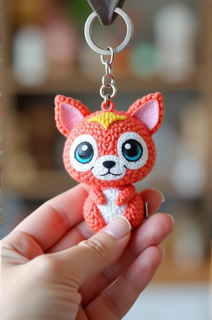 Make a manga-style keychain of a kawaii alebrije with a piece of paper in your hands