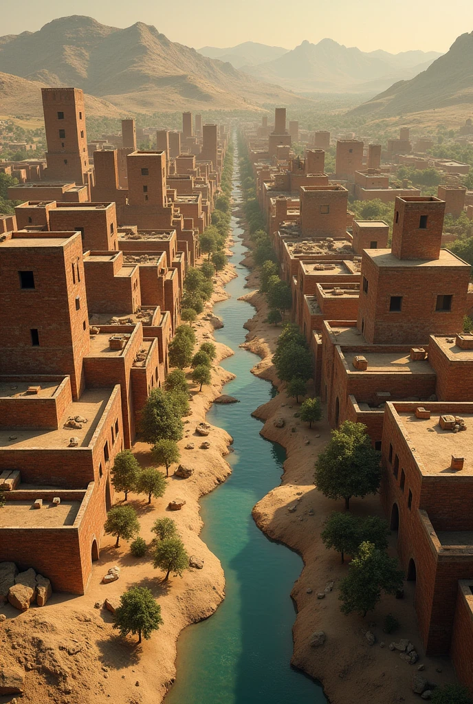 The Indus Valley Civilization with advanced urban planning, featuring planned cities and sophisticated drainage systems.
