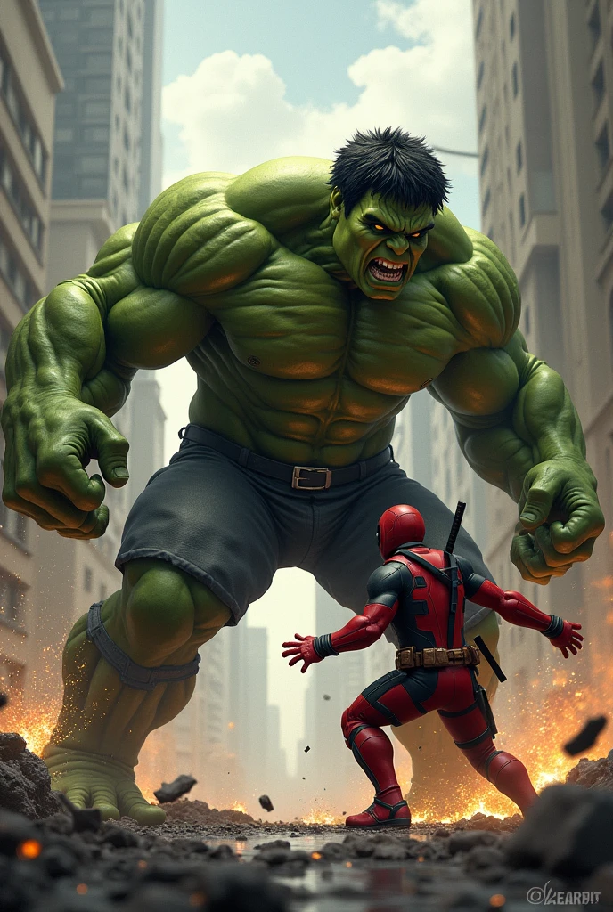 Hulk killing Deadpool