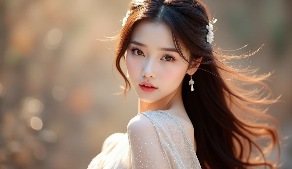 Close-up of Asian beauty in silver-blue dress, journey on art station, face close-up, head close-up, digital SLR camera shooting, portrait, high-purity tone, unreal engine, best quality, best. HDR (high dynamic range), ray tracing, NVIDIA RTX, super resolution, illusion 5, subsurface scattering, PBR texture, post-processing, anisotropic filtering, depth of field, maximum definition and sharpness, multi-layer texture, albedo and highlight map, surface coloring, accurate simulation of optical material interaction, perfect proportion, octane number rendering, two-color lighting, large aperture, low ISO, white balance and sharpness.