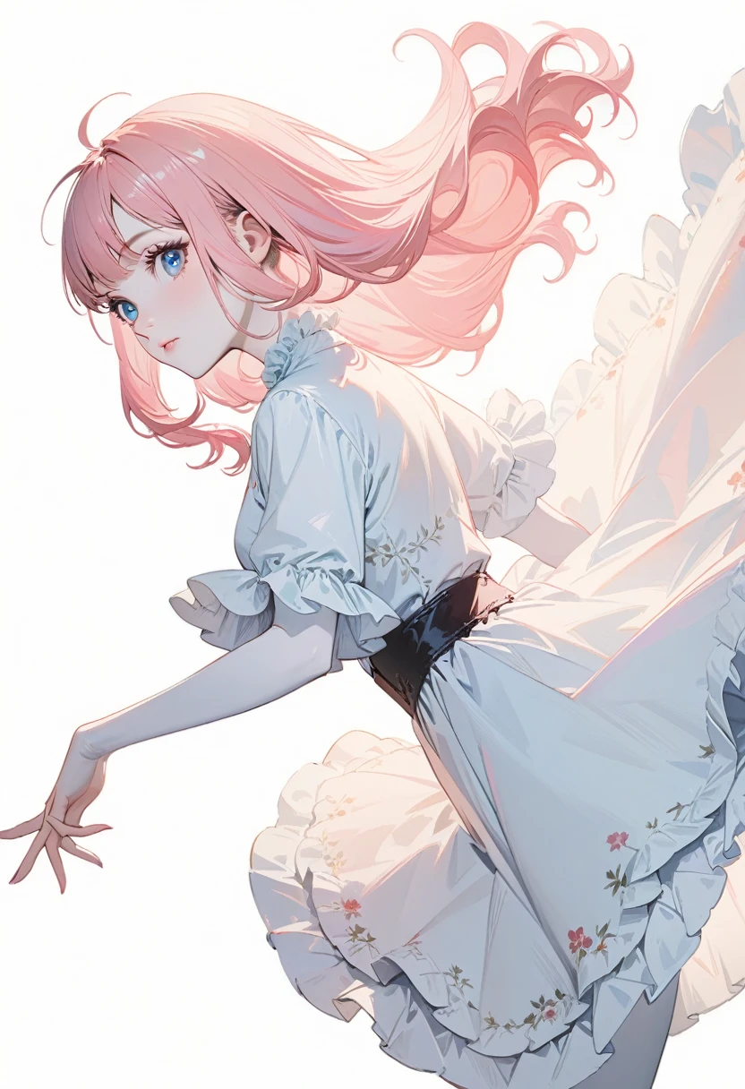 best quality, 1 girl, teenager, (very detailed girl), intense color, very detailed fingers,
dress with fluffy skirt, small jacket, dynamic pose, dynamic light
(masterpiece), ((best quality)), ((8k wallpaper)), ((ultra high resolution)), good composition, (ultra detailed), illustration, fine art, realistic, beautiful, good art, blank background, cinematic, detailed skin, (white skin), shiny skin, fine skin,
bright blue eyes, pink hair, big eyes, split bangs, long hair, wavy hair, sharp focus, best quality, depth of field, lighting,
add_detail: 1, add_detail:0, add_detail:0.5, more_details:-1, more_details:0,
more_details:0.5, more_details:1, more_details:1.5