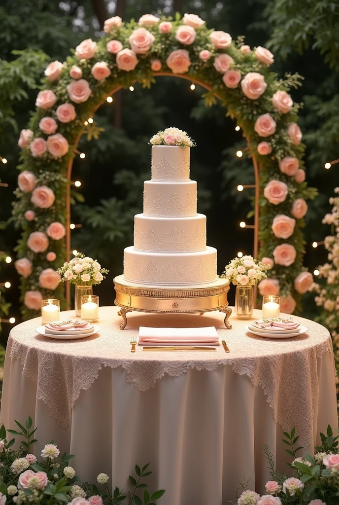 cake table decorated for a wedding
