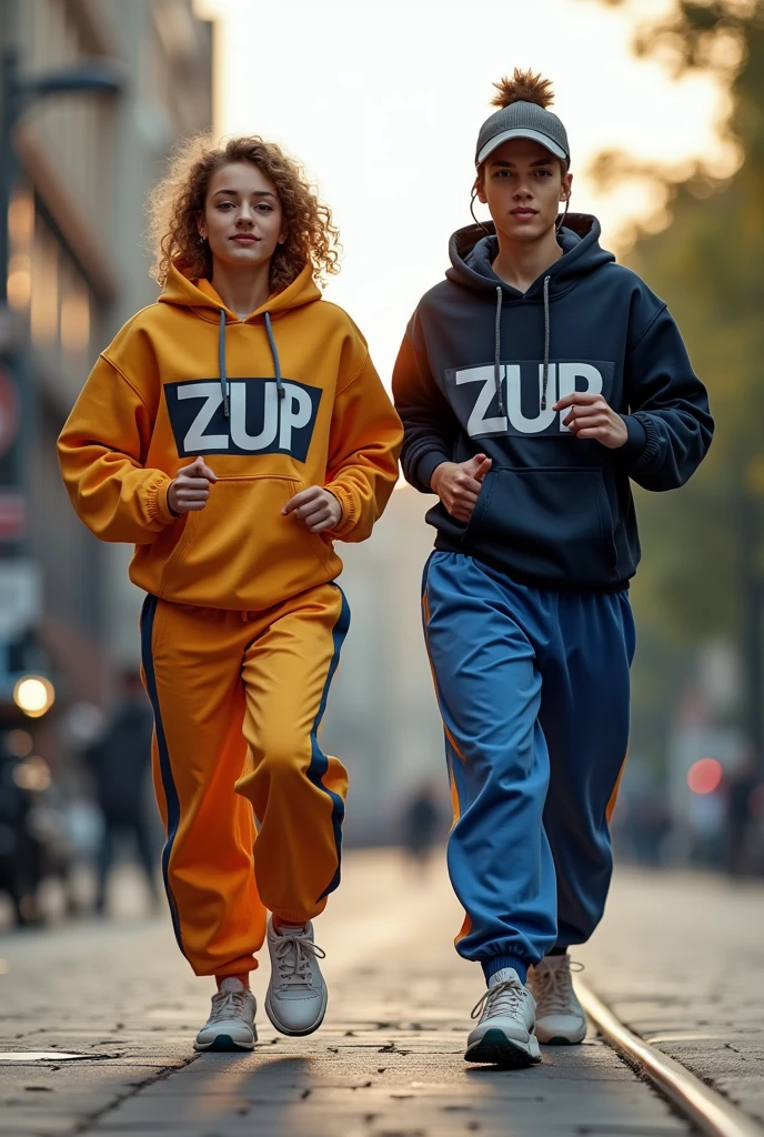 Joggers with the word zup
