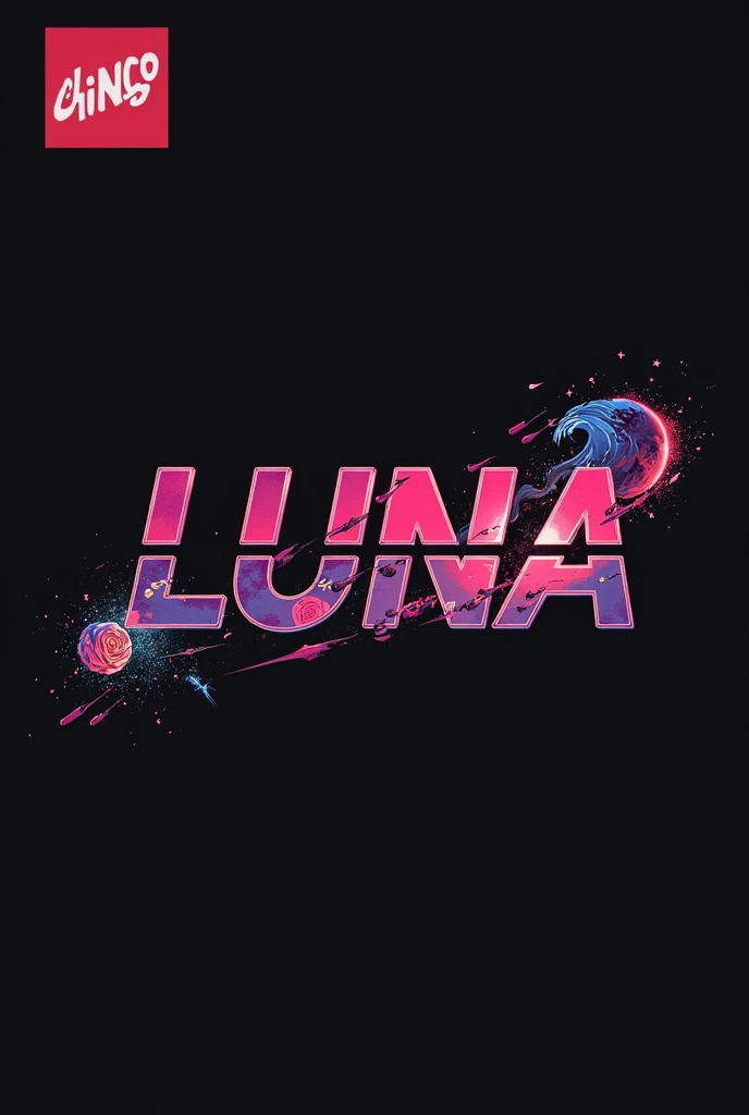 High resolution, red moon that bleeds, logo spelling swiftly “Luna” cool, Jdm theme, anime theme, Cyberpunk vibe name spelling, brand logo, logo for tshirt, brand logo “LUNA”, neon vibes, acid trip vibes, acid trip, shooting stars, acid trip inside “LUNA”, acid trip, hallucinations inside “LUNA”, Waves of hallucinations, splash, waves of futuristic hallucinations, red moon hallucinations, stars in the background, roses inside “LUNA”, ghosts hallucinations, red,