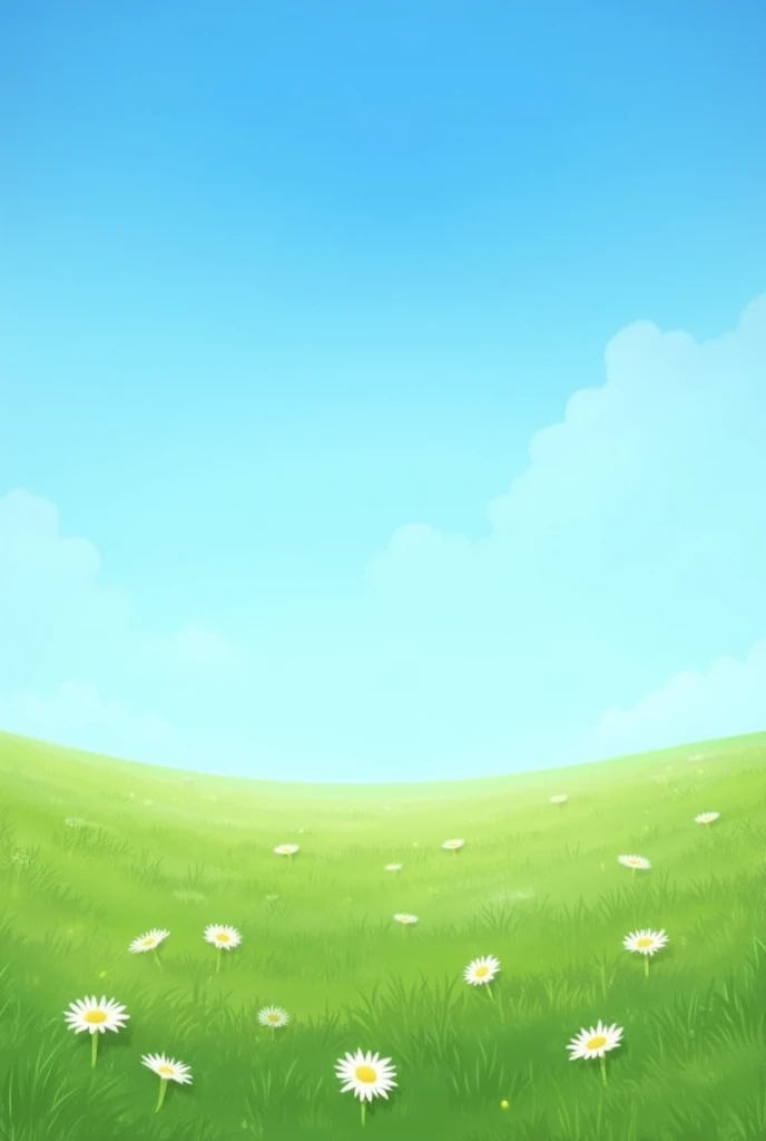 I want a clear sky and good condition grass
With white flowers 