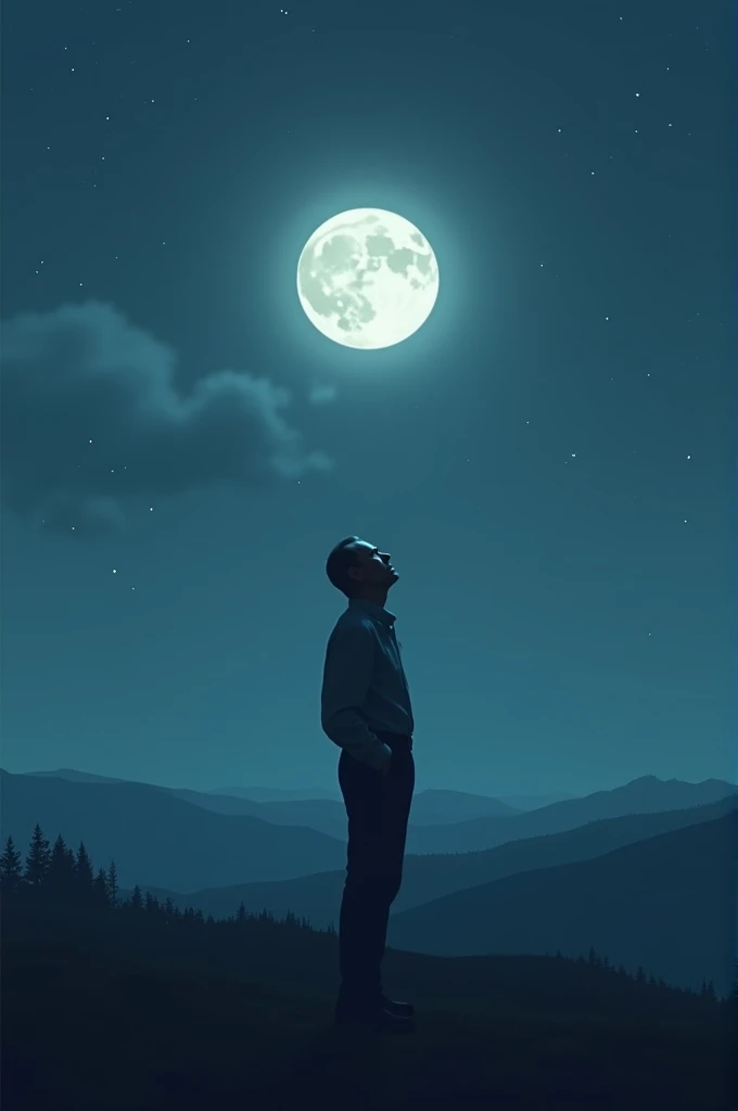Man looking at the moon