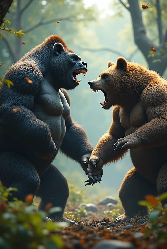 Gorila+bear,dangerous image