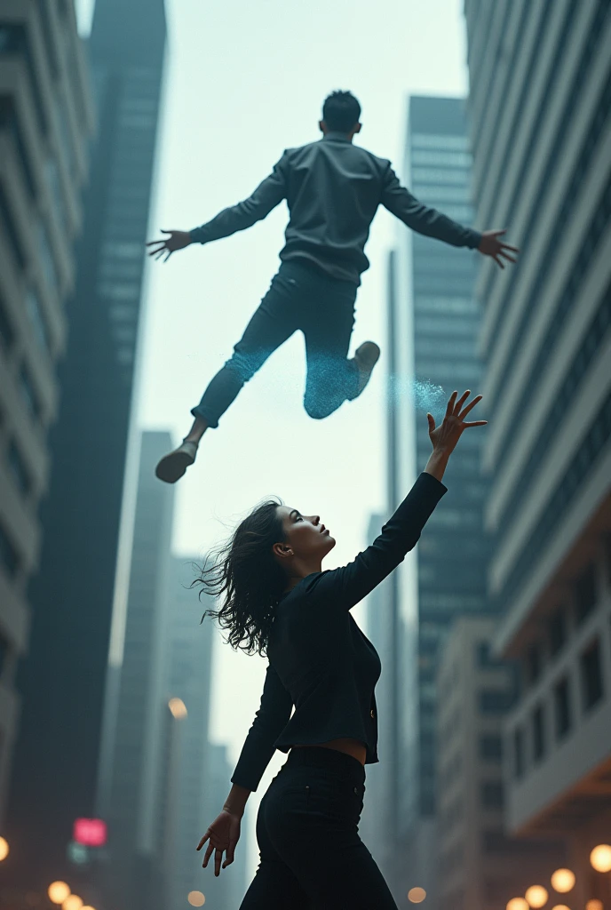 A woman with telekinesis makes a guy flying in the air because he made her angry ..... Show her powers effects also
