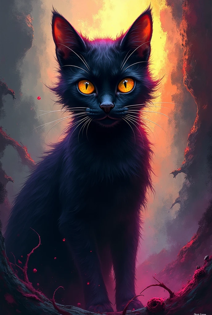 Gothic cat, coloring chaos