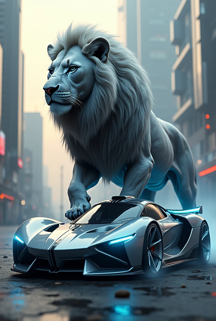Lion canvat to car