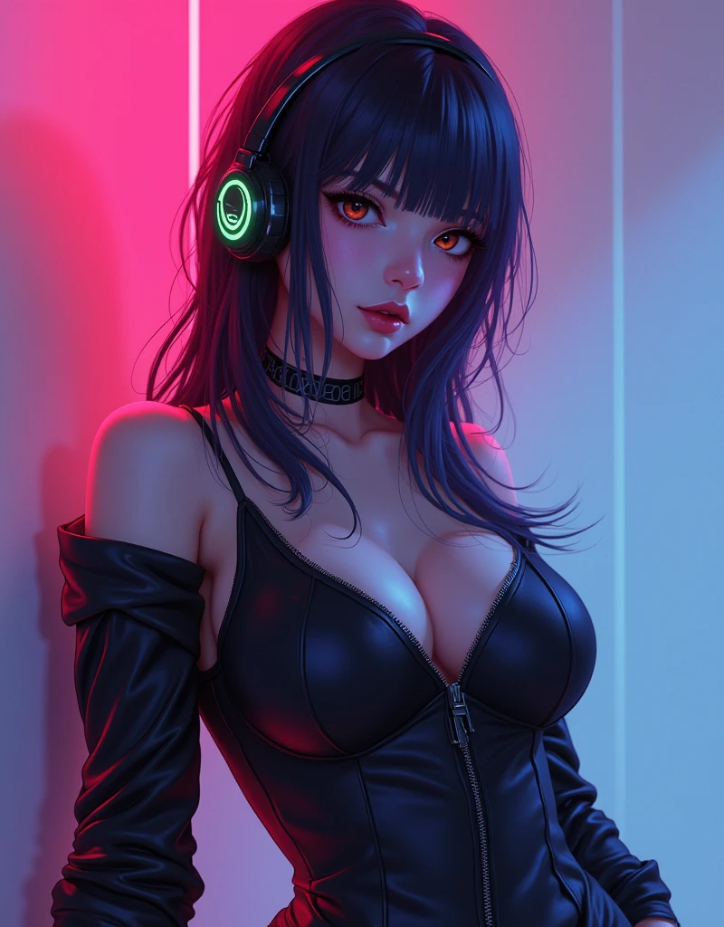 
1girl, cyberpunk, (full body:1.1), thighhighs, cleavage, perfect eyes, perfect face, kuvshinov, (gradient background:1.2), doing blowjob oral sex