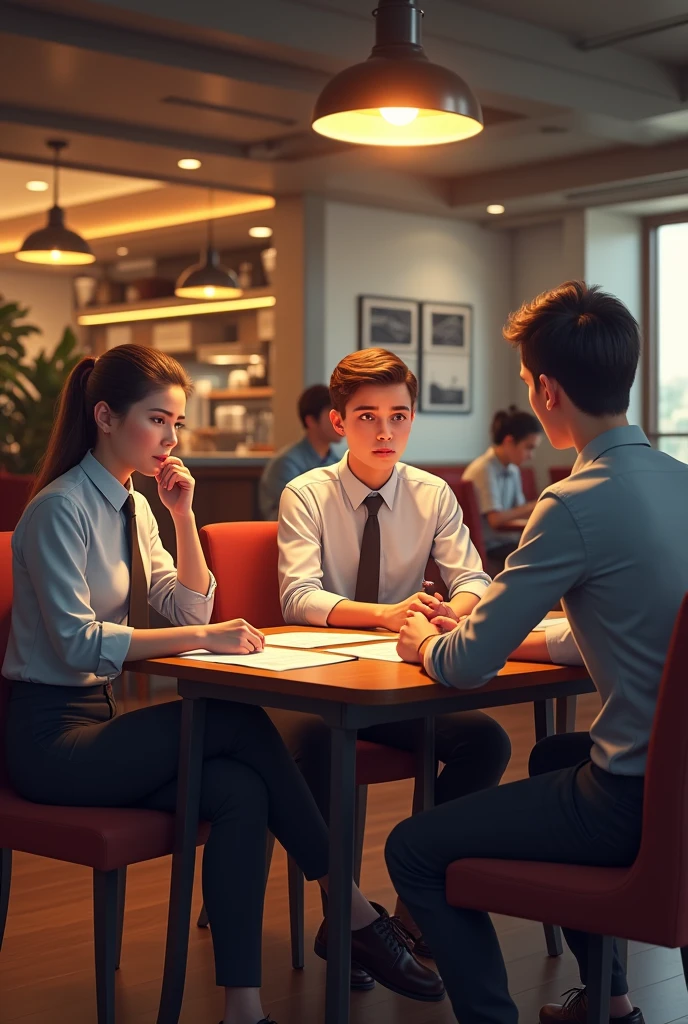 Students go to interview at a restaurant.