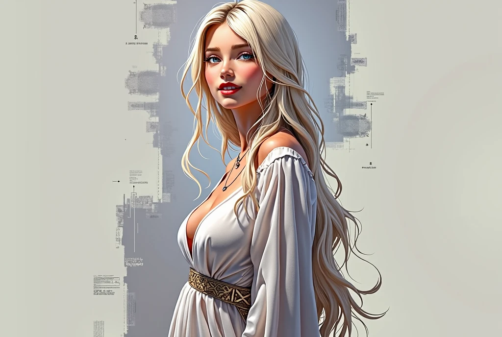 1girl, Breasts, Long Hair, Large breasts, Smile,