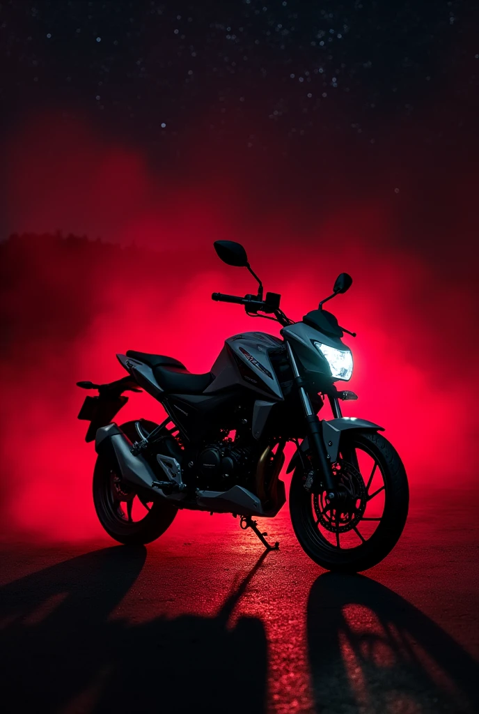 Bajaj pulserN160 +Gt 650 dark night sky in red light hunter look