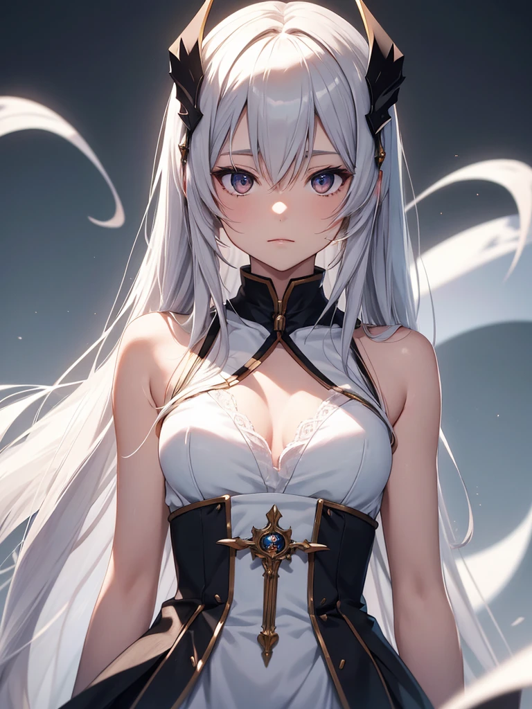 masterpiece, best quality, wallpaper, 1boy, solo, male focus, looking at viewer, upper body, depth of field, ayanami_07-ghost, hazel eyes, , long black hair, silver kemonoHigh definition