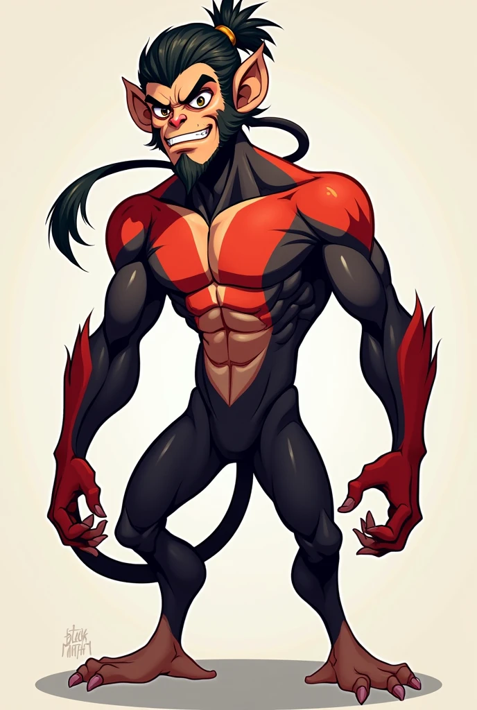 Create a 2D vector colored picture with the Black Myth Wukong game theme, with each body part separated starting from the head, Hands, A lot, and his feet