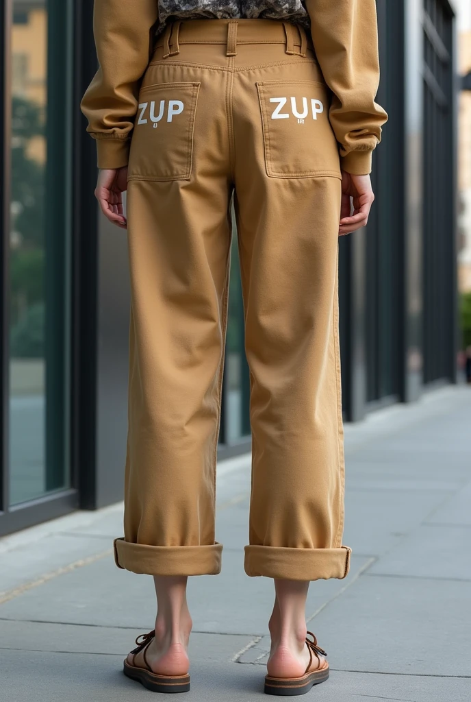 Wide trousers with cuffs with the initials ZUP