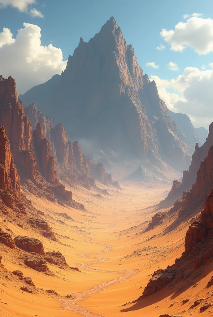 Dry mountain sandy desert