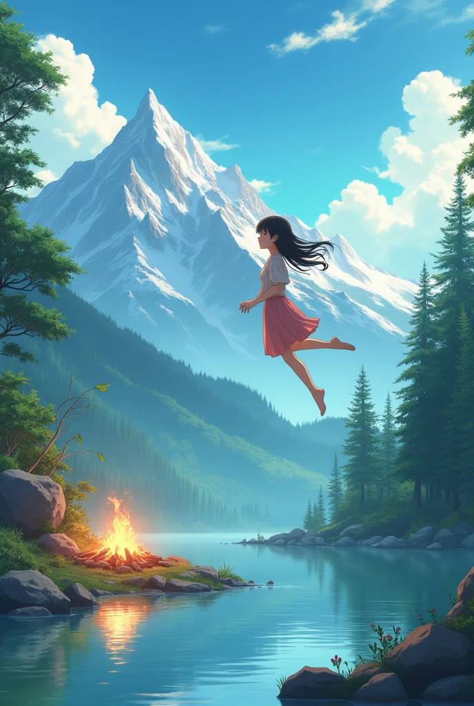 A girl、焚火を背景にAnime sceneryを浮いている。, beautiful Anime scenery, Anime scenery wallpaper, Anime scenery, Anime Nature, Anime Nature wallpap, Anime scenery, Anime Background art, Anime Background, and a girl, アニメのand a girl, Beautiful peaceful scenes in anime, Beautiful anime scene, Wallpaper Anime Blue Water, Anime cityscape, Detailed Landscape — Width 672, Landscape painting by Makoto Shinkai
