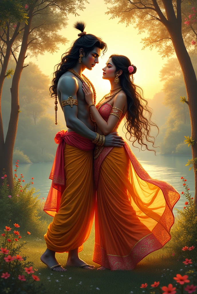 Radhe krishna love ai pic