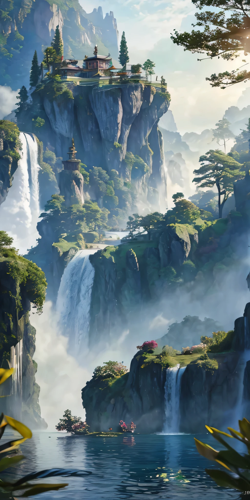 Analog style,ChromaV5,Enwink Punk,(Extremely detailed CG unity 8k wallpaper),image of a majestic river, There are trees on both sides, Small waterfall, Heavy fog ,Award-winning photography, Chromatic Aberration, detailed , Human Development Report, bloom, Monet style, Pissarro, Sisley ,Popular on ArtStation, Popular on CGsociety, midjourney's Artwork