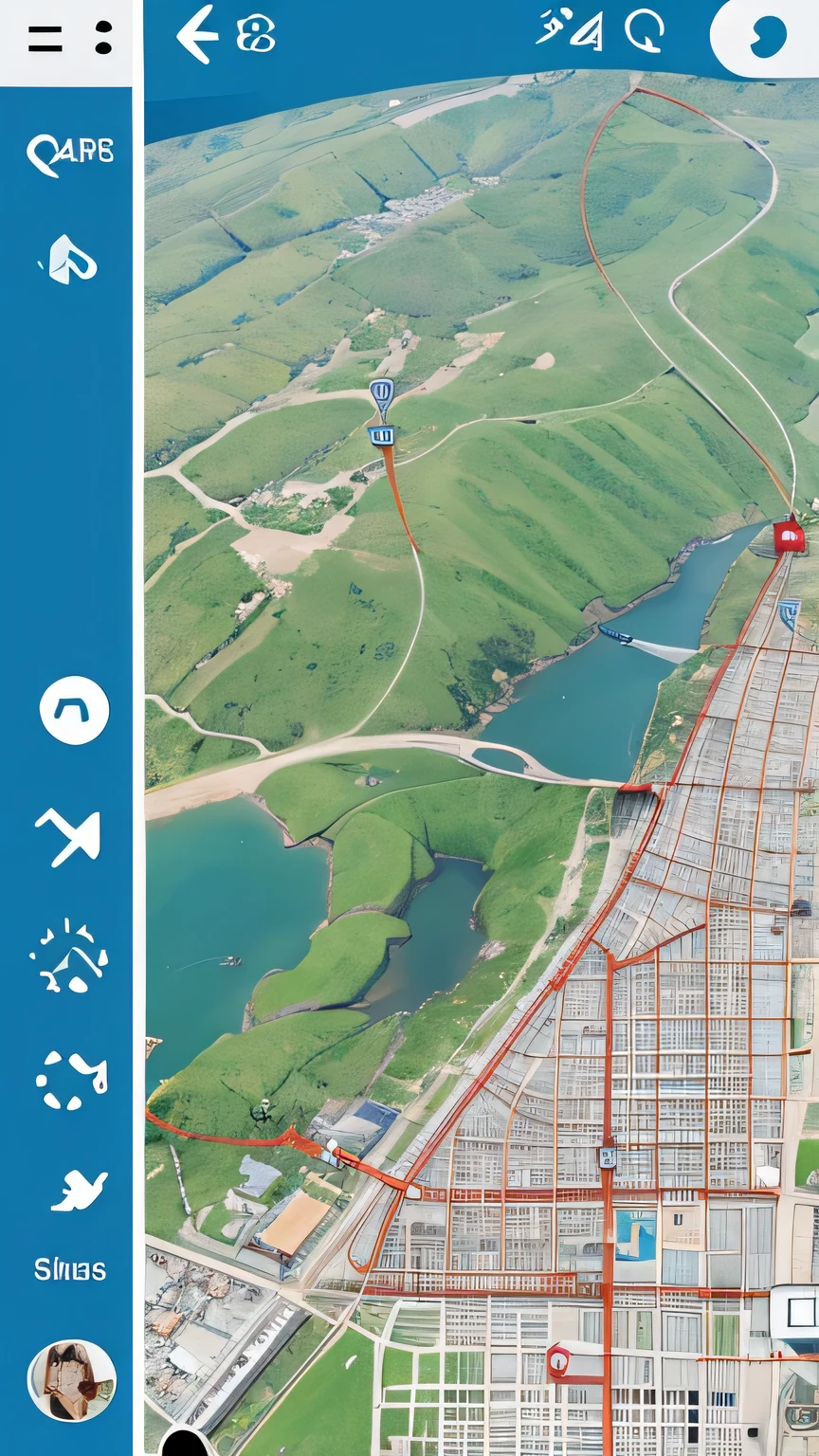 Smartphone screen,2D MAP,2D city map,Digital Art