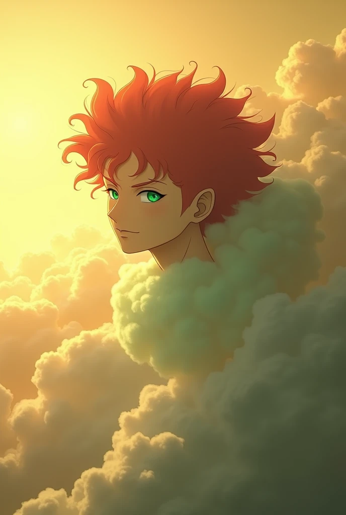 Golden cloud shaped like Kakyoin from Jojo