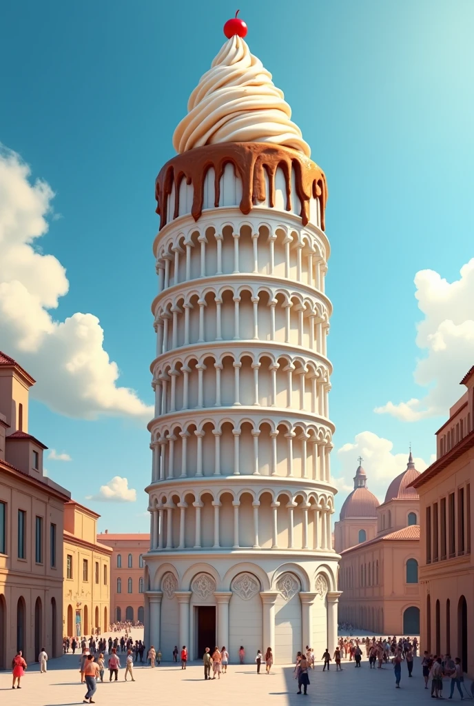 pisa tower of italy like an icecream